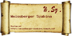 Weissberger Szabina névjegykártya